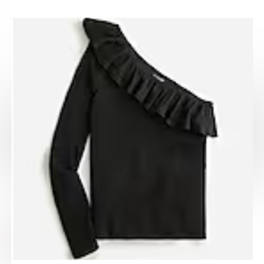 J Crew one sleeve ruffle top